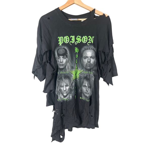 Vintage Poison Hollyweird Tour T- Shirt Black band Size XL 2002 - Picture 1 of 6